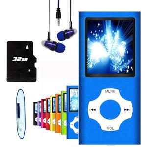 MP3 Player, Hotechs MP3 Music Player with 32GB Memory SD Card Slim Classic Digital LCD 1.82'' Screen Mini USB Port with FM Radio, Voice Record (Blue)