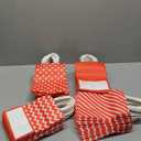 AmazingSpark 100 Pieces Valentines Day Gift Bags with Handle Red Treat Candy Goodie Bags with Stripe Polka Dot Wave Patterns for Mothers Day Party Favors Gift Wrapping Stylish