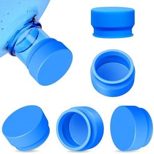 Gofriipai Upgraded 3 and 5 Gallon Water Jug Cap, Silicone Reusable Replacement Cap, Non Spill Bottle Caps for 55mm Bottle Water Dispenser Caps (10)