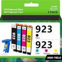 923 Ink Cartridges for HP Printers Compatible for HP 923 Ink Cartridges HP923 for HP Officejet Pro 8130e 8120e 8135e 8139e 8120e 8125e Printers (4 Pack 923 Ink Black Cyan Magenta Yellow Without Chip)