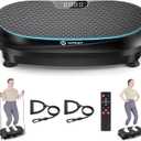 Curved Vibration Plate Exercise Machine, XL Vibration Plate 400 lbs Capacity with 9 Auto Modes and 120 Adjustable Speeds, Whole Body Vibration Plate Machine for Home Women Men (Black)