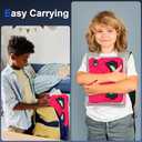 Kids Case for iPad mini 7 A17 Pro 2024/ Mini 6 8.3 inch, Spider Case for iPad mini 7th 6th Generation, Shockproof Durable Full Protective Cover with Pencil Holder, Kickstand (Rose red+Black)