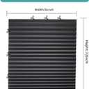 Changshade 6 Pack Temporary Shades, Pleated Paper Blinds for Indoor Windows Cut to Size Adhesive Paper Shades No Tools No Drilling for Office, Bedroom, Living Room, 36" W x 72" H, Black, 36"w X 72"h- 6pc