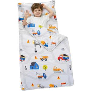 53" x 23" Toddler Nap Mat with Pillow and Blanket, Thickened Napping Mats for Boys Girls, Extra Large Sleeping Bag for Preschool, Daycare, Travel Camping