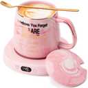 Coffee Mug Warmer & You are Awesome Mug Set, Electric Cup Warmer for Desk, Beverage Warmer with 4 Temperature Setting, 8-Hours Auto Shut Off