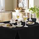Fitable Black Tableclothes for Rectangle Tables, 6 Pack - 90 x 132 Inch - Reusable and Elegant Tablecloths, Polyester Fabric Table Covers for Wedding, Party, Banquet, Formal Events