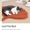 Cat Mattress Leaf Shape Cat Nest Cat and Dog Double-Sided Available Floor Mat Cover Pad Warm and Comfortable Cartoon Cat Bed Indoor Warm Accessories (Ginkgo Leaves)