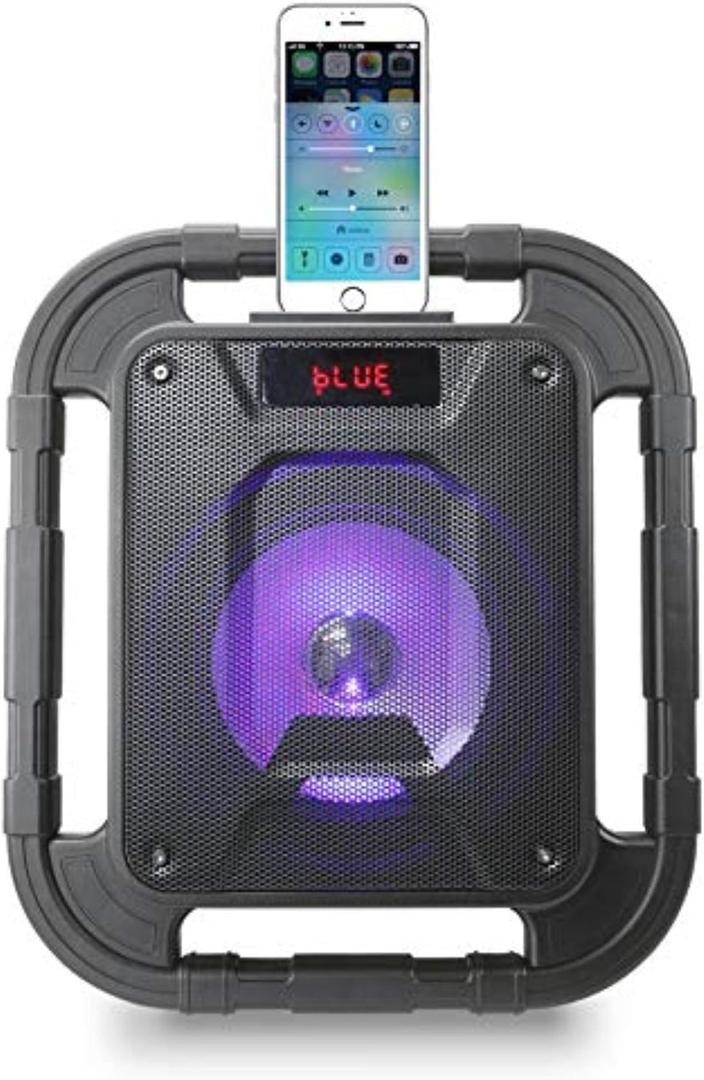iLive Electronics ISBW519B Water Resistant Wireless Speaker, with LED Light Effects and Built-in Rechargeable Battery, Black