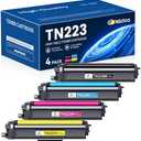 TN-223 TN223BK/C/M/Y Toner Cartridge Replacement for Brother TN223 TN 223 TN2234PK TN-223BK/C/M/Y Ink Cartridge, TN223 Black/Cyan/Magenta/Yellow Toner Cartridges Set