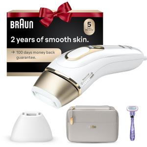 Braun IPL SilkExpert Pro 5 PL5157 Latest Generation IPL, Permanent Visible Hair Reduction, Holiday Gifts for Women and Men, at-Home Hair Removal System with Soft Pouch and Precision Head