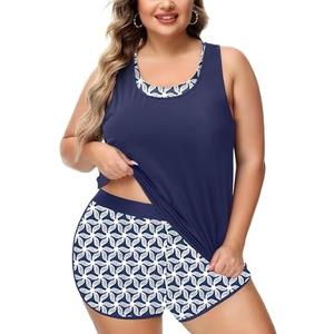 Women Plus Size 3 Piece Tankini Swimsuit Athletic Bathing Suit Boy Shorts | Athletic Bathing Suits with Boy Shorts,Tank Top with Sports Bra,Full Coverage Push up Curvy Tummy Control Swimwear Swim, Size: 20 Plus