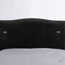 WOMACO Bed Headboard Slipcover Protector Stretch Solid Color Dustproof Cover for Bedroom Decor (Length (35" - 50"), Black-Plush)