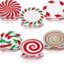 96 Pcs Christmas Paper Plates Disposable 9 Inch Red White and Green Candy Dessert Cake Dinner Plates Bulk for Xmas Holiday Party Favor Supplies