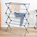 Honey-Can-Do Collapsible Laundry Drying Rack, Sturdy Steel, Foldable & Portable Clothes Drying Rack, Space-Saving Design, Indoor & Outdoor Drying, Ideal for Laundry Room 50lb Capacity, Silver