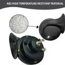 Super Loud Train Horns 12-volt electric snail waterproof high-pitch dual horns, suitable for car, truck,loud motorcycle horn bicycle and boat accessory (black)