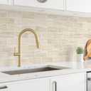 100 Pieces Peel and Stick Backsplash for Kitchen, 3" x 6" PVC Subway Tile Upgraded Grayish Beige with Gray Grout Backsplash Stick on Tile Elevate Kitchen, Bathroom, Fireplace,RV