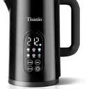 Brentwood 1100W 1.7L Cordless Cool Touch Digital Kettle with Stainless Steel Interior, Temperature Control with 4 Presets, 360° Base, Auto Shut-Off, Keep Warm, & Boil Dry Protection (Black, 7.2 Cups)