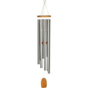 Woodstock Wind Chimes Garden Decor for Outside Outdoor Patio Decor 56" Inspirational and Memorial Sympathy Wind Chime Porch Decor Gregorian Wind Chime Baritone Deep Toned Sound Silver Wind Chimes(GBS)