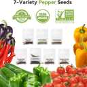 inbloom 12-Pod Pepper Seed Pod Kit for AeroGarden, iDOO, Ahopegarden Hydroponic Growing System, Include Cucumber, Red&Golden Tomato, Red Chili Pepper, Green&Yellow Pepper, Purple Pepper, 400+ Seeds