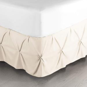 Nestl Beige Cream Bed Skirt Queen Size, Pinch Pleat Queen Bed Skirt, 14" Inch Drop Queen Bedskirt, Hotel Quality Beige Cream Bed Skirts, Microfiber Bedskirt for Queen Bed, Beige Cream Queen Bed Skirt