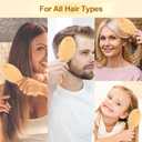 LIYI Bamboo Hair Brush with Stainless Steel Bristles for Hair Growth - Massaging Scalp Detangling Hairbrush for Women, Men & Kids - Wooden Paddle Hairbrush for All Hair Types (Large Oval Bamboo)