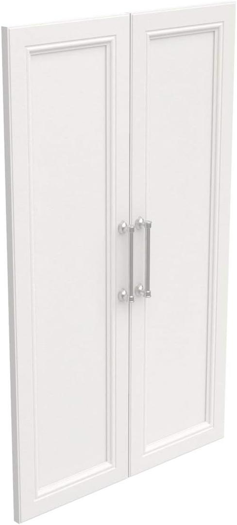 ClosetMaid Modular Storage Pair Set, Wood Closet Organizer, Shaker Style, Add On Accessory for Shelf Units, White, Solid 2-Door Kit