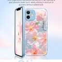 Flower Phone Case for iPhone 15 Pro Max, Delicate Floral Art Pattern Cover, Camera Lens Protector & Shockproof, Silicone Lanyard, Cute Slim & Lightweight for iPhone 15 Pro Max Case (Blue)