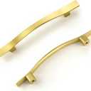 Knobonly 25 Pack Cabinet Handles 3-3/4 inch(96mm) Hole Centers, Gold Drawer Pulls, Bridge Design, Zinc Alloy
