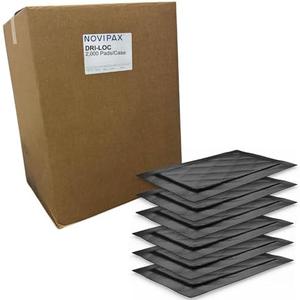 Novipax Dri-Loc Absorbent Pads for Meat - 2000 Individual Dri-Loc Pads, Single Case - Virgin Fluff Core & Sealed Edge Tech - Non-Perm Top Layer Designed for Case-Ready & Modified Atmosphere Packaging