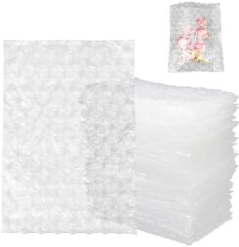 200 Pack 4x8 Inch Bubble Cushion Wrap Bags for Shipping Packing Small Clear Bubble Out Pouches Double Walled Bubble Cushioning Bags for Moving Storage