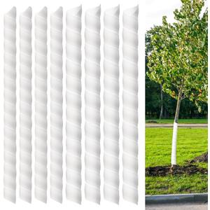 8 Pcs Tree Trunk Protector-2 Size Plastic Spiral Tree Guard Tree Trunk Protector Wrap Tree Bark Protector Tube Tree Wraps to Protect Bark Tree Saplings from Deer Cats Rodents Rabbit Mowers (White)