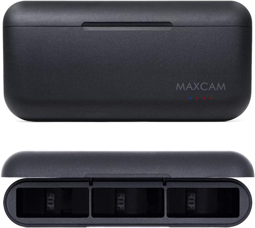 MAXCAM Power Triple Battery Charger for GoPro HERO12/HERO11/HERO10/HERO9 Enduro Battery Black