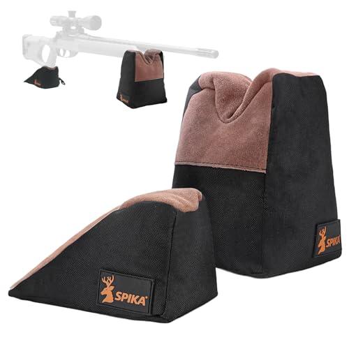 SPIKA Front and Rear Bag, Combo Shooting Rest Bag with Soft Leather and Durable Constriction for Range, Shooting, Outdoor and Hunting