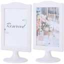 Double Sided Standing Picture Frames 4x6 White Photo Frames Two Sided Plastic Display Picture Frames for Table Numbers, Wedding, Birthday, Graduation - 4 Pack