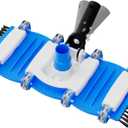 TidyMister Pool Vacuum Head with Swivel Handle - 16in Eazy-to-Use Daily Cleaning Vacuum Head with Side Brushes and Wheels and Hose Connect for 1-1/ 4in or 1-1/ 2in for Inground & Above Ground Pools