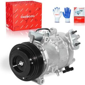 PHOBOOS A/C compressor with Clutch Compatible with Jeep Renegade 2.4L 2015-2021, Fiat 500X 1.4L 2.4L 2016-2018, 6SBU14C Compressor, Fast Cooling, Low Noise, Easy Installation, Ref. CO29252C