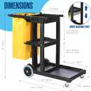 Houseables Cleaning Cart, Janitorial Cart, Cleaning Caddy with Wheels, for Housekeeping, Janitor, Custodian, House Keeping, Maintenance, Rolling Supply Organizer, Custodial, Maid, Commercial, 440 LB