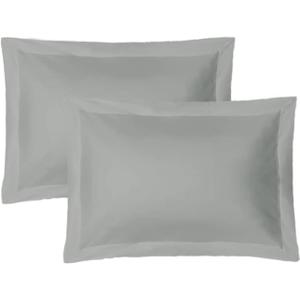 iMaylex Soft and Breathable 100% Egyptian Cotton Envelope Pillow Shams, Silk Like and Cozy Decorative Pillow Covers, Set of 2, Light Grey, Queen