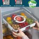 Taiuloo Divided Serving Tray with Airtight Lid and Handle, 6 Compartment Snackle Box Container, Portable Snack Platters, Clear Fridge Organizer & Food Storage for Veggie, Fruit, Charcuterie, Nuts