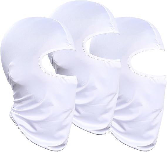 3 Pieces Balaclava Face Mask Outdoor Cycling Headgear Motorcycle Face Masks for Men and Women (white)