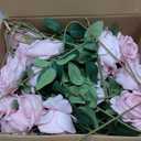 50 PCS Roses Artificial Flowers, Fake Roses with Stem Realistic Blush Silk Rose for DIY Wedding Bouquets Table Centerpieces Arrangements Baby Shower Birthday Home Decor Valentines Day Gift for Her