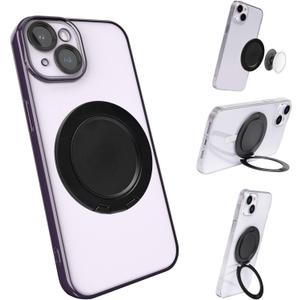 Magnetic Phone Ring Holder for PopSocket Kickstand for iPhone 12 13 14 15 Series Compatible with MagSafe Removable Phone Grip Stand