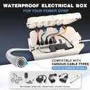 Flemoon Large Outdoor Electrical Box (12.5 x 8.5 x 5 inch), IP54 Waterproof Outdoor Extension Cord Cover Weatherproof, Protect Outlet, Plug, Socket, Timer, Power Strip, Holiday Light Decoration, White
