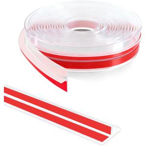 20Ft T-Shaped Door Draft Stopper, Silicone Weather Stripping Seal Tape for Doors and Windows - Clear, 1.38" Wide (35mm)