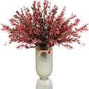 Perserved Dry Leaves, Dried Eucalyptus Leaves, Real Plant, Willow Eucalyptus, Vase Filler, Wedding, DIY, Shower, 30 pcs (Red)