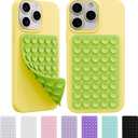 2 Pack Silicone Sticky Grip Holder for Cellphone, Silicone Suction Cup Phone Case Mount Double Sided, Hands-Free Phone Accessories Strong Grip Holder for Selfie and Video (Neon Green)