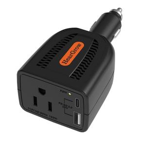HearGrow100w Car Power Inverter, 12V DC to 110V AC Vehicles Converter with USB PortsPlug Adapter Outlet and Fast Charging PD3.0 Type-C for Phones, Pads, Laptops and Computer Charger