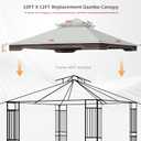 Replacement Gazebo Canopy, 10 x 12 FT Durable Outdoor Roof Cover Fits Regency II Patio Gazebo L-GZ798PST, A101004104, A101004105 (Light Gray)