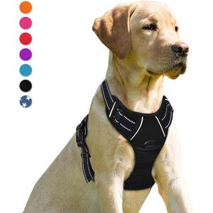 BARKBAY No Pull Dog Harness Front Clip Heavy Duty Reflective Easy Control Handle for Large Dog Walking(Black,M)