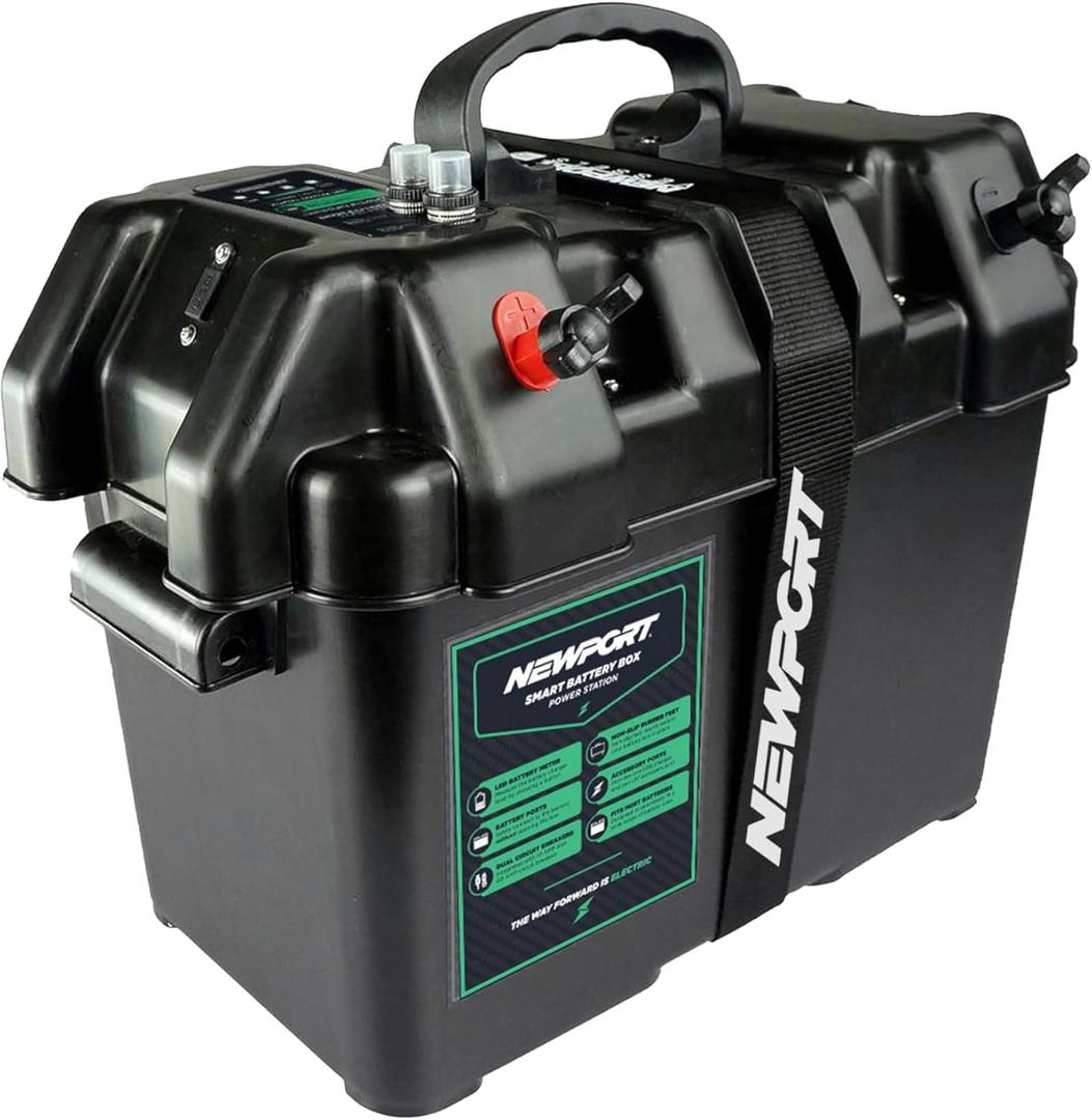 Trolling Motor Smart Battery Box Power Center with USB and DC Ports